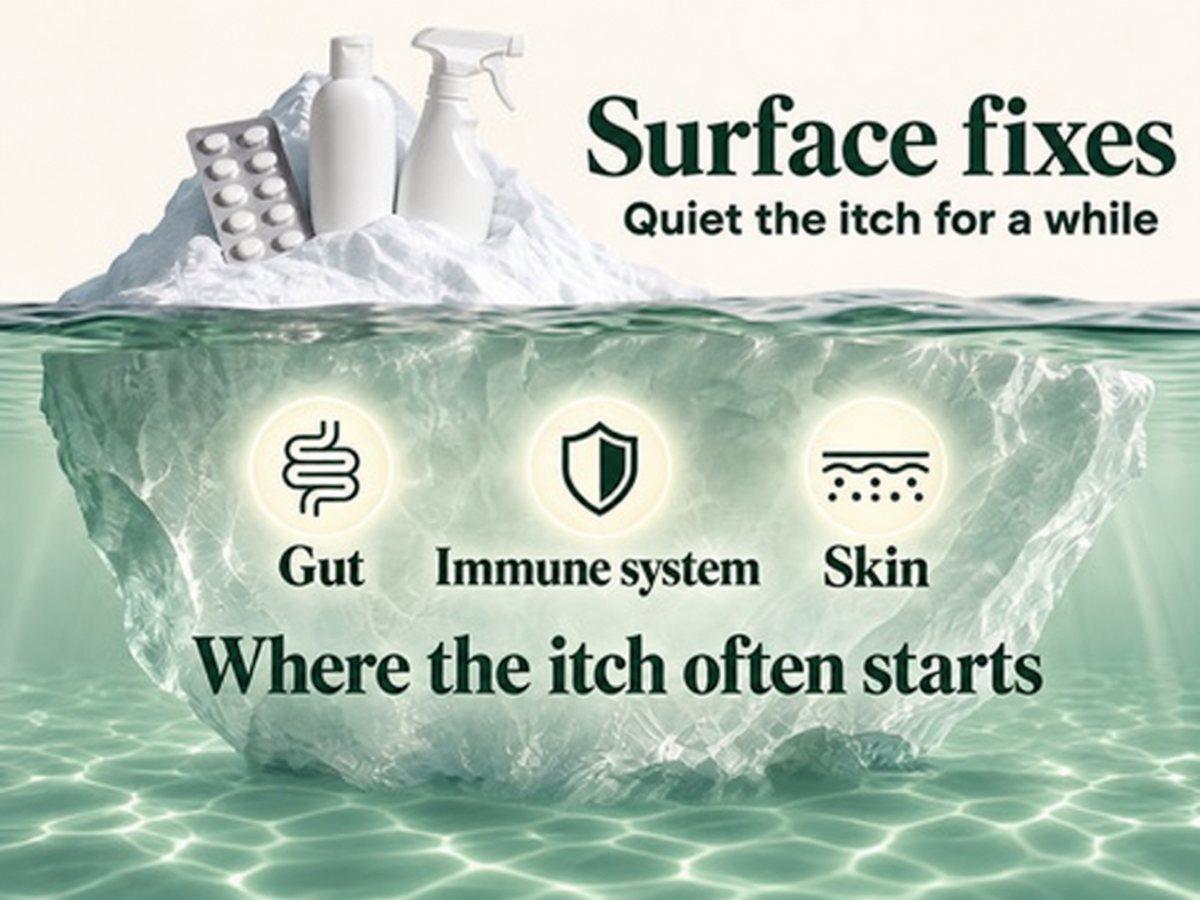 The itch is just the tip: gut, immune system and skin sit underneath